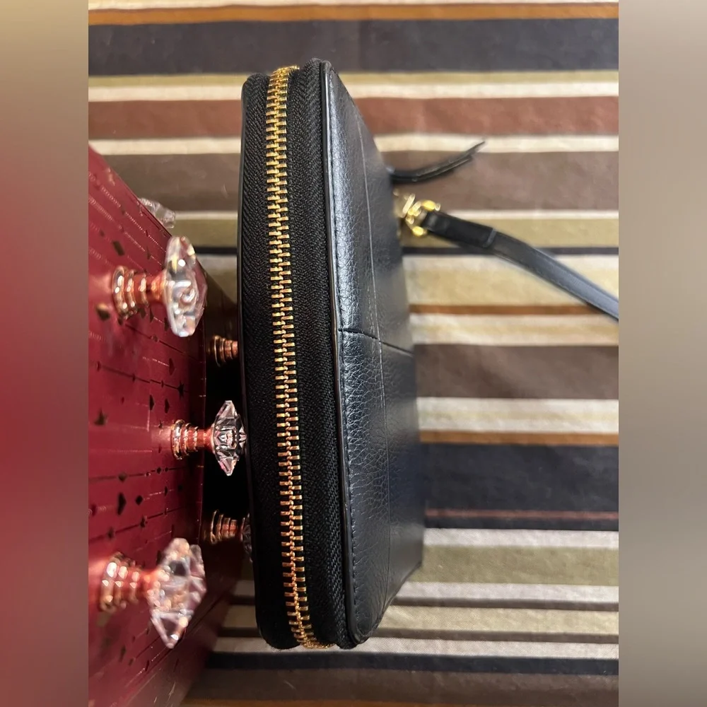 Tory Burch Black Wristlet with Gold Accents